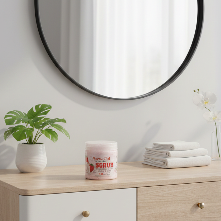 ea1dec119f2431c9ec760462341c4a36 Seven Girl Whitening Scrub Strawberry Moisturise Care – Big Size - Image 4
