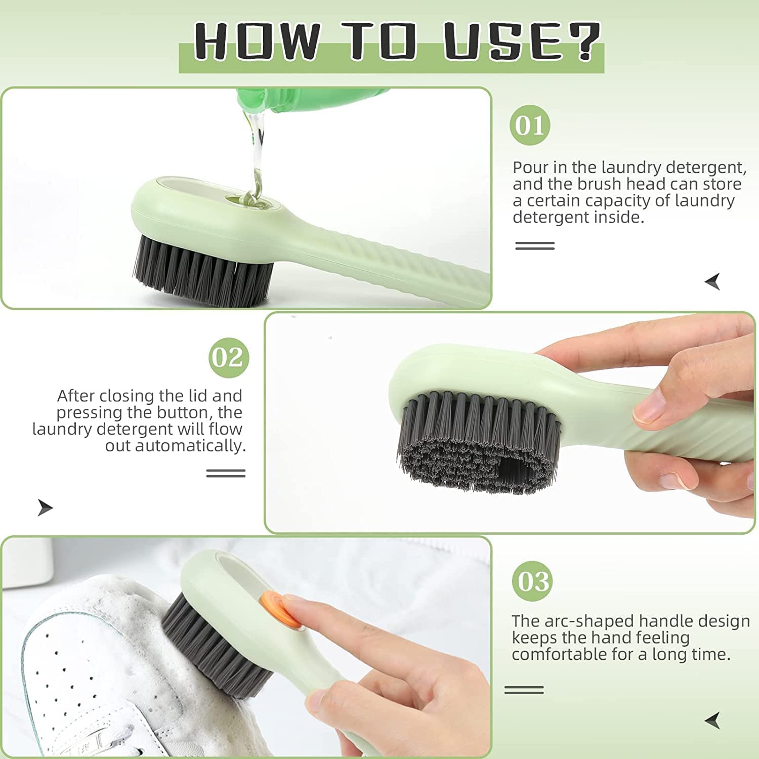 eab2589c87c3a11791555a6c35126958 Multifunctional Shoe Brush with Liquid Box, Household Soft Fur Liquid Cleaning Shoe Brush, Long Handle Shoe Brush Press - Image 5