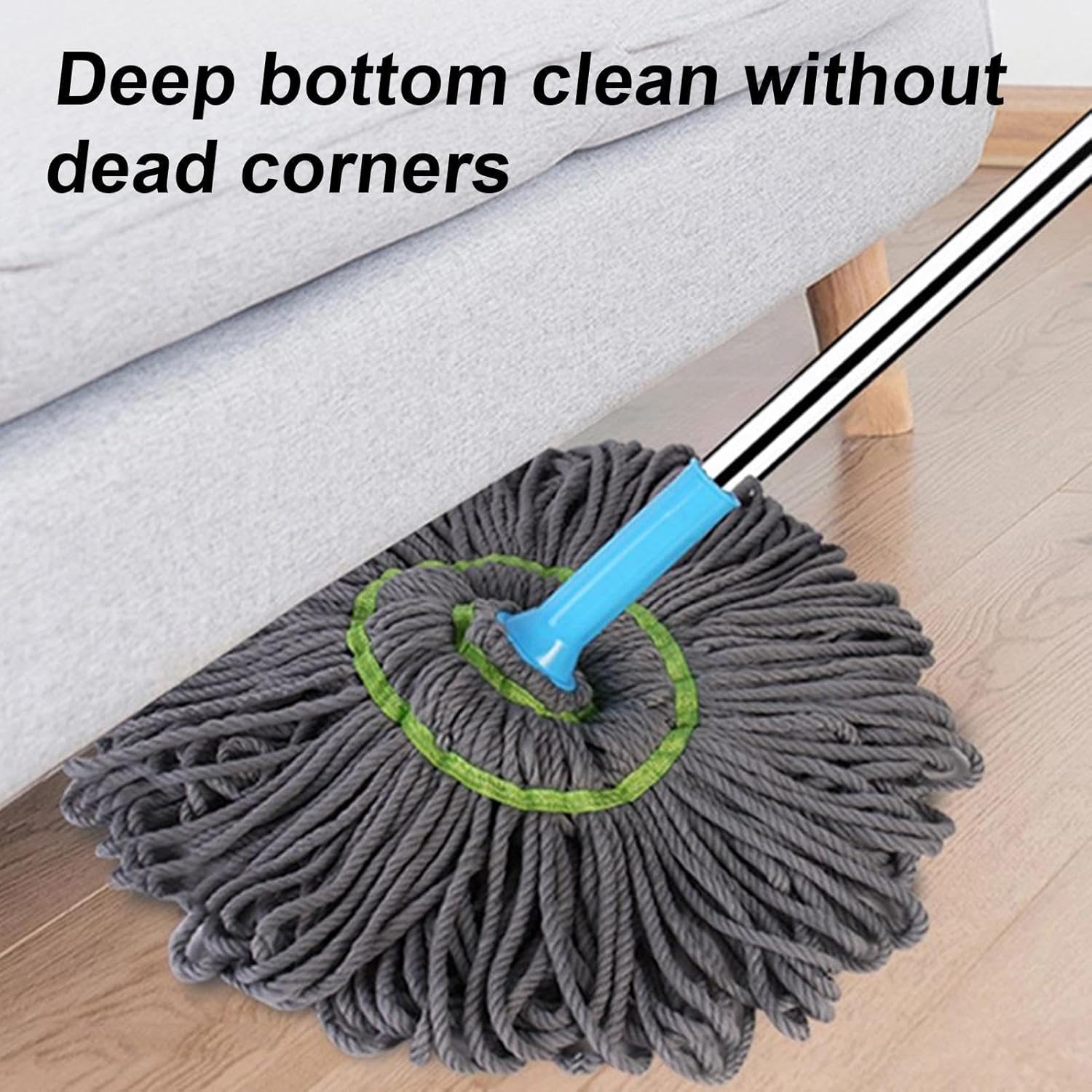 ebf90b1e9e7d043b7eed1d218f07fc8c Extendable 90CM Twist Mop – 2-in-1 Rotatable Adjustable Floor Mop with Fine Fiber Fabric | 360° Self-Twisting Dehydrated - Image 2