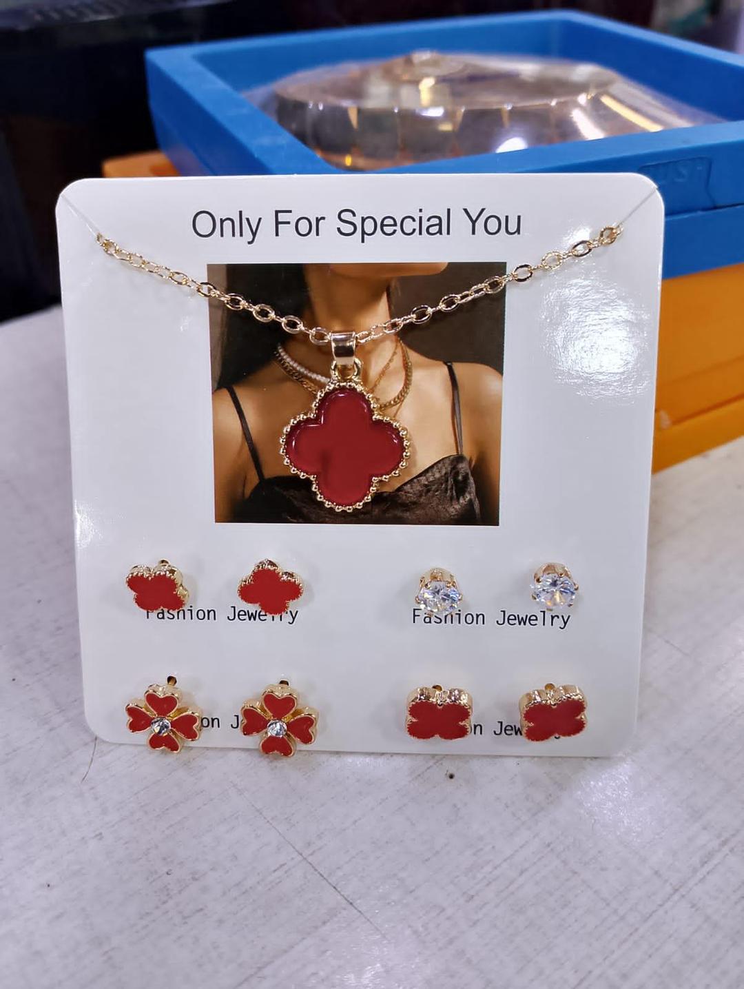 ef45ef89128d581ee8bcd3bf7aaf4ebb Earrings And Necklace Pack 4 Set Stylish Jewelry Collection Elegant Design Durable Quality Comfortable Wear Suitable For - Image 3