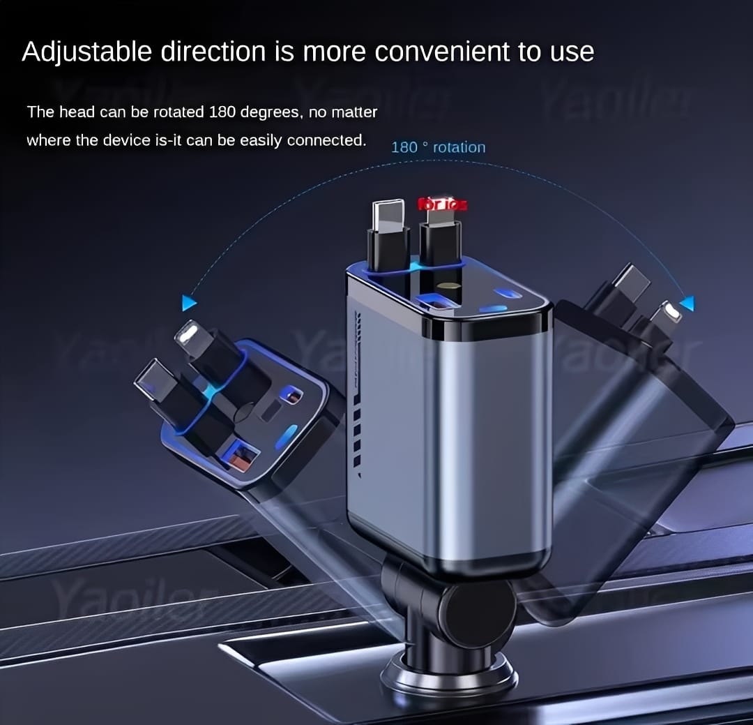 efea14447175e4fc15c46f37d3cffaeb C6 4 In 1 Multi Functional Car Charger Fast Charging With Star Light Providing Durable Quality - 20 Watt - Image 2