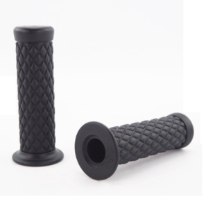 2 Pcs Cafe Racer Handle Grips Silicone Motorcycle Handle Grips Vintage Style Rubber Handle Grips Vintage - Black
