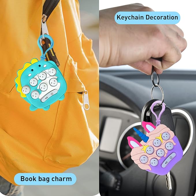 f0ffeab13b5b44799005b284fd29387d Mini Quick Push Electronic Fidget Toy – 2-in-1 Handheld Memory Game & Keychain Charm for Kids and Adults - Image 2