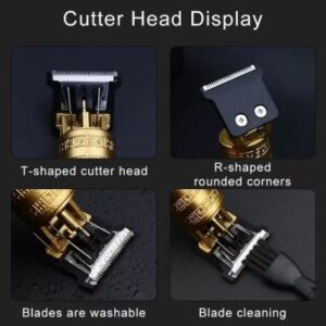 Metal Body Vintage T9 Hair Trimmer For Men Professional Usb Rechargeable Beard And Hair Cutting Machine Precision Shaver