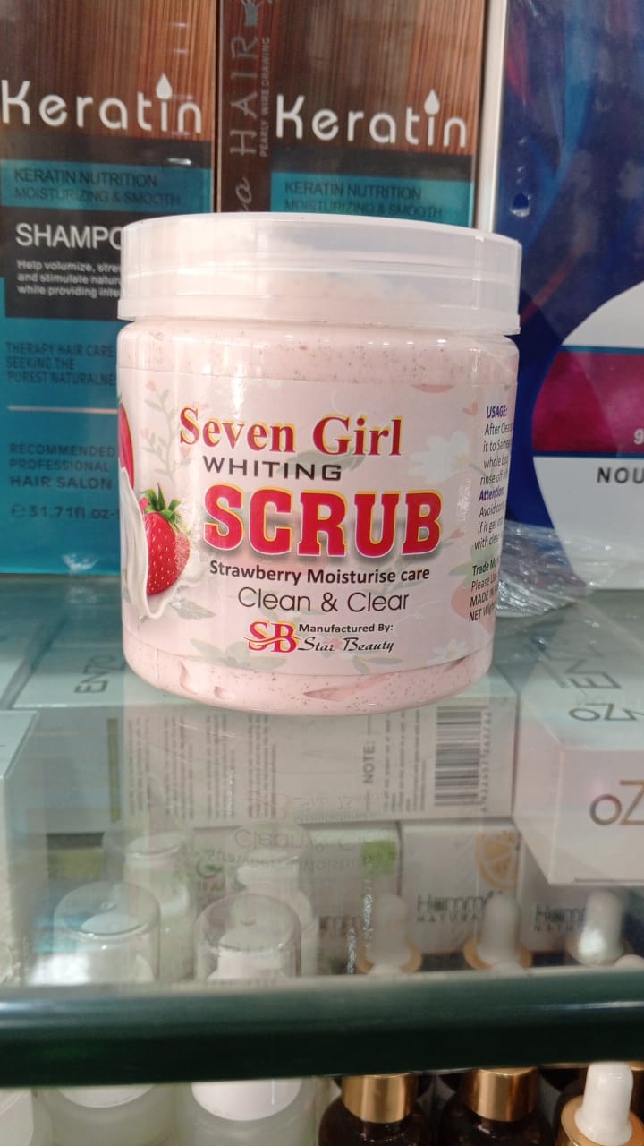 f1b482e042997e3993cd63f95831ddf3 Seven Girl Whitening Scrub Strawberry Moisturise Care – Big Size - Image 5