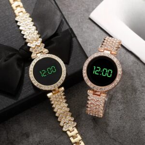 Ladies Round Dial Digital Watch Elegant Design Clear Display Comfortable Strap Easy To Use Reliable Performance Perfect