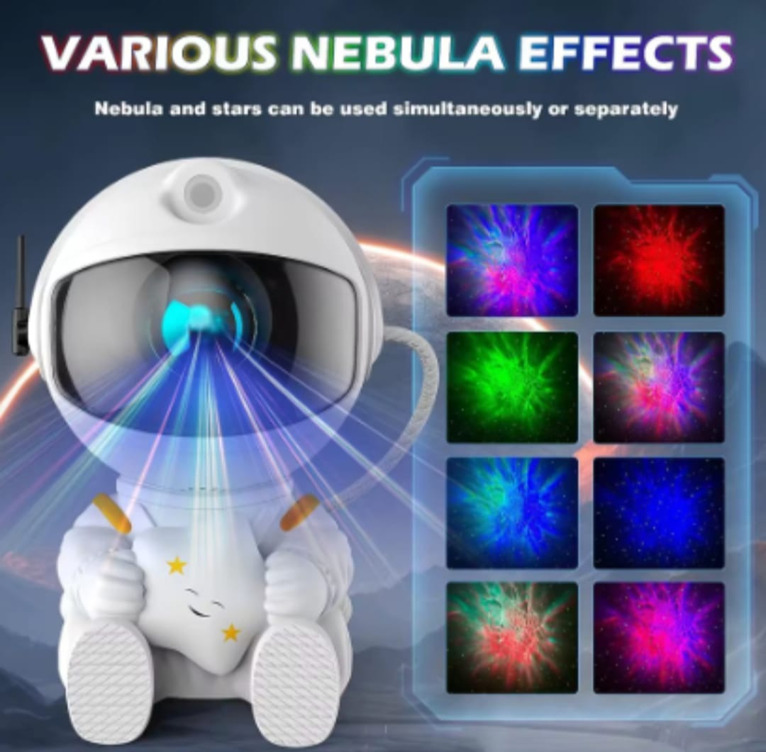 f260c1f3dc01020f84eed55219082800 Astronaut Starry Sky Galaxy Projector Rotating Nebula Night Light with Remote Control & Timer for Kids Room & Home Decor - Image 3