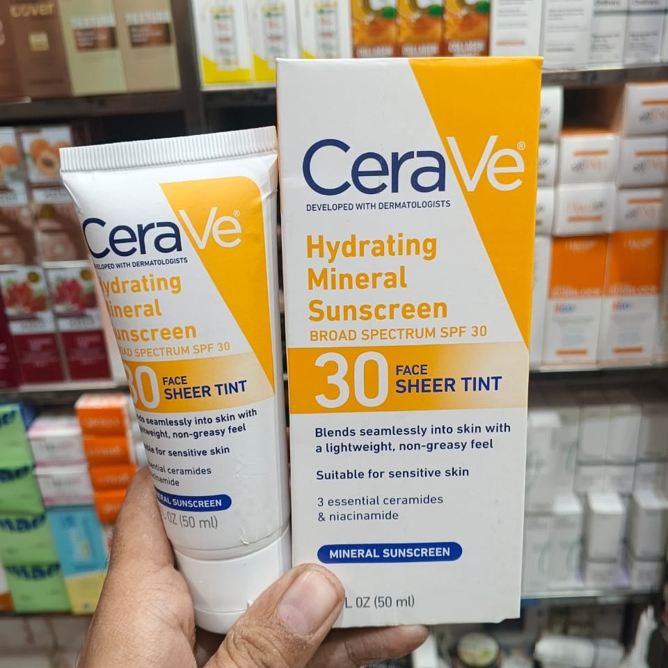 f2bb3be06e376d1d65d97652a733ff82 CeraVe Hydrating Mineral Sunscreen SPF 50 | Broad Spectrum UV Protection with Hyaluronic Acid & Ceramides – 50ml - Image 3