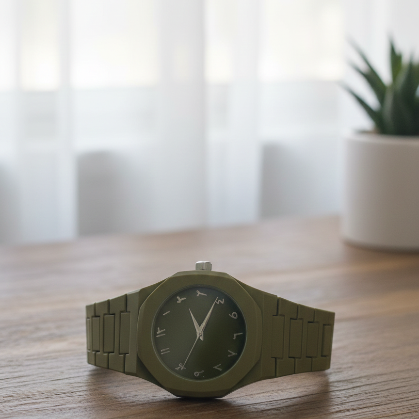 f47f47c5f889633cc9939456a667d192 Elegant Minimalist Watch with Eastern Arabic Numerals & Integrated Octagonal Bezel Case - Modern Architectural Style Uni - Image 4
