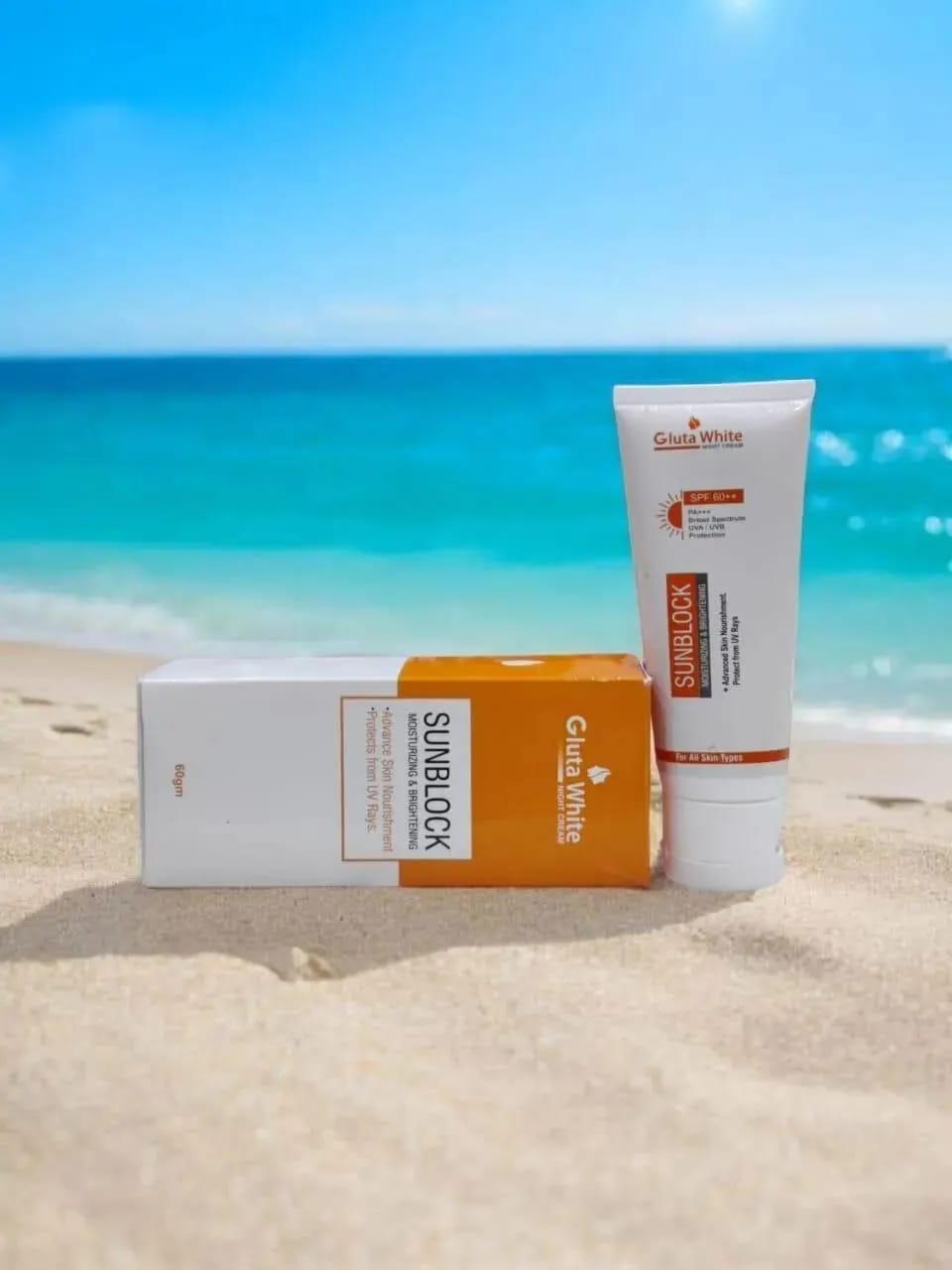 f5467f791d80bf1ae3f5cf7f1aca2058 Gluta White Advanced Sunblock SPF 60+ – Broad Spectrum UV Protection - Image 2