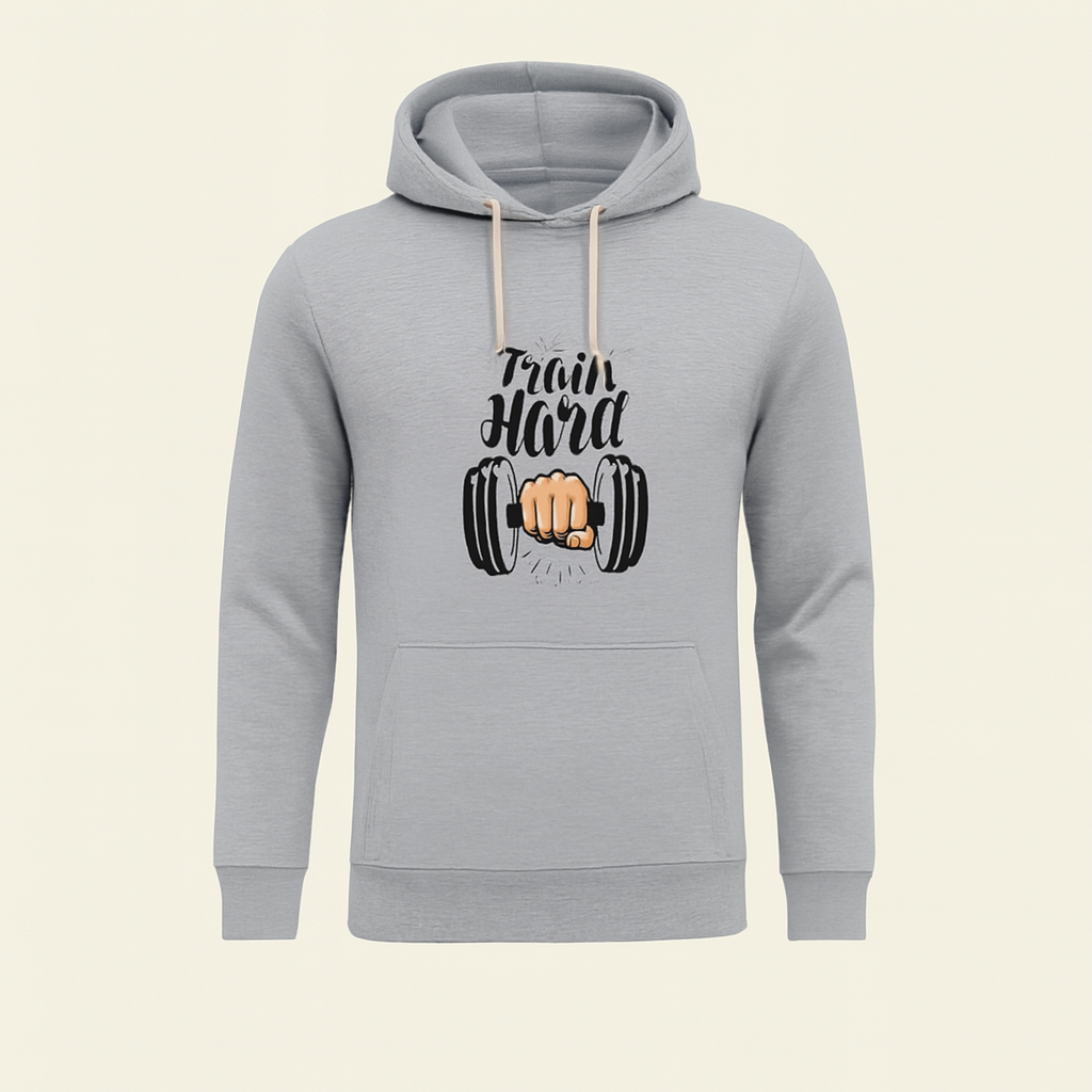 f56089e39c60812ec6c8e17e917ff052 Train Hard Grey Hoodie for Men & Boys – Premium Summer Collection