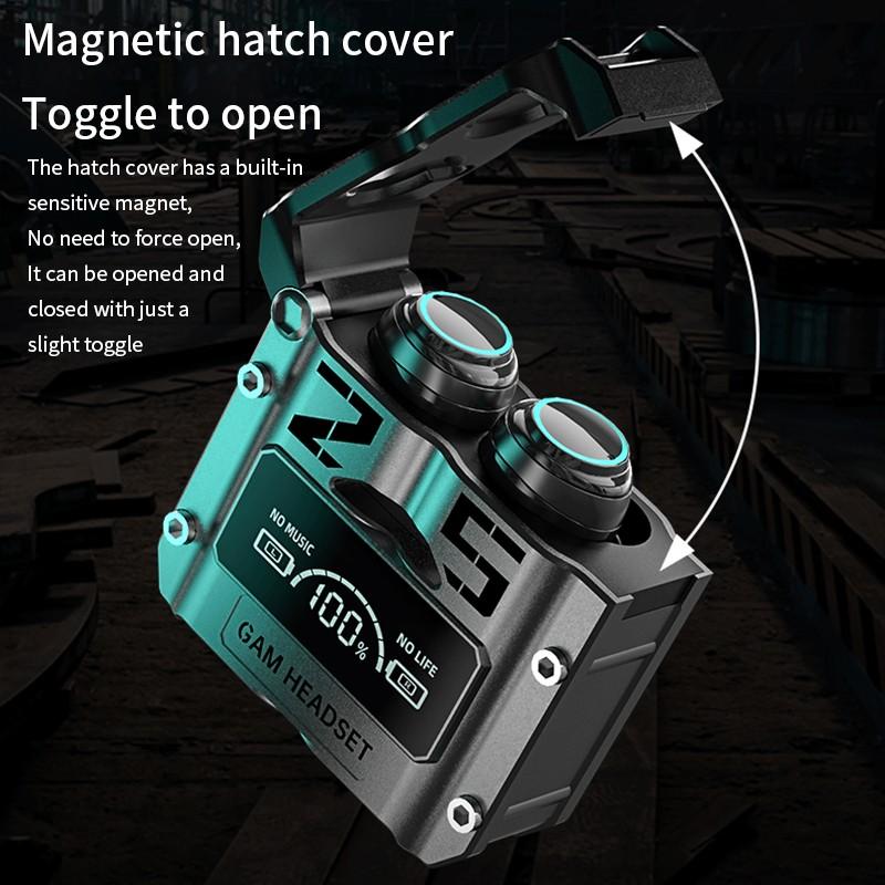 f6cfe0c5a05db4bbc5c6244fc32e0637 M25 Gaming Wireless Earbuds - TWS Bluetooth 5.3 Headphones, Magnetic Hatch Cover, 100% LED Display, Low Latency Stereo S - Image 4