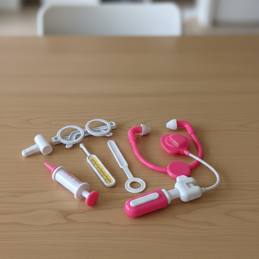 f6dd0c46922aec834465b2e320e52d68 Cute Girl’s Doctor Set For Kids – Educational Medical Role Play Toy Kit With Stethoscope, Syringe, And Glasses For Fun L - Image 2