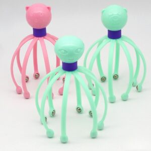 Octopus Shape Manual Head Scalp Massager With 8 Roller Balls Provides Headache Relief Stress Relaxation Hair Stimulation