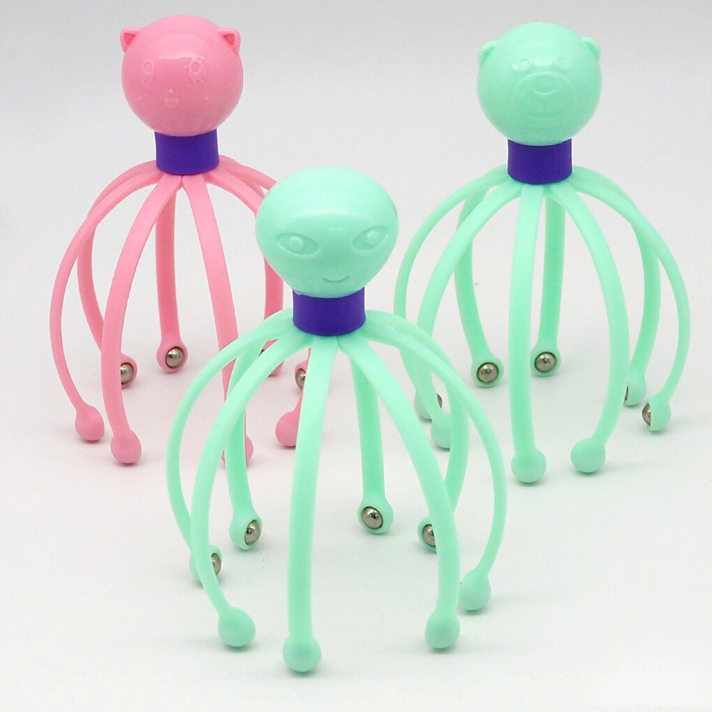 f796db64cd1e89029b8bd0eba3be2ab5 Octopus Shape Manual Head Scalp Massager With 8 Roller Balls Provides Headache Relief Stress Relaxation Hair Stimulation