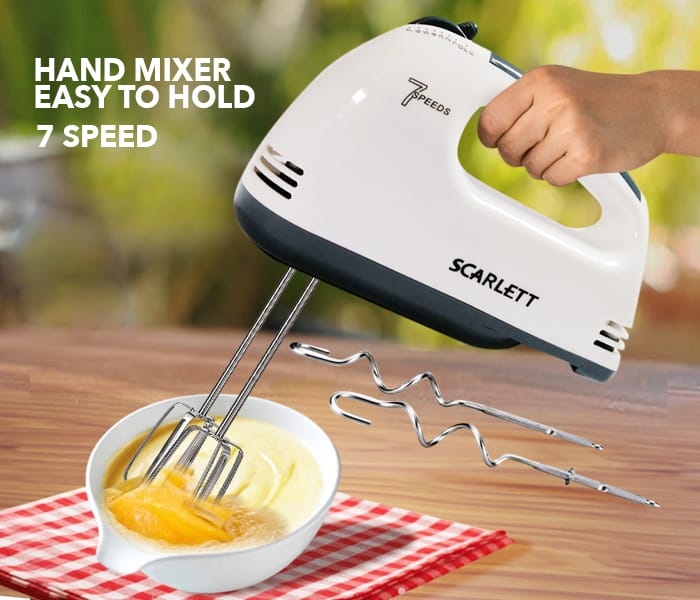 DH-133 Scarlett Multifunctional 7 Speed Mini Mixer Electric Food Blender Scarlett Handheld Mixer Egg Beater Automatic Cr