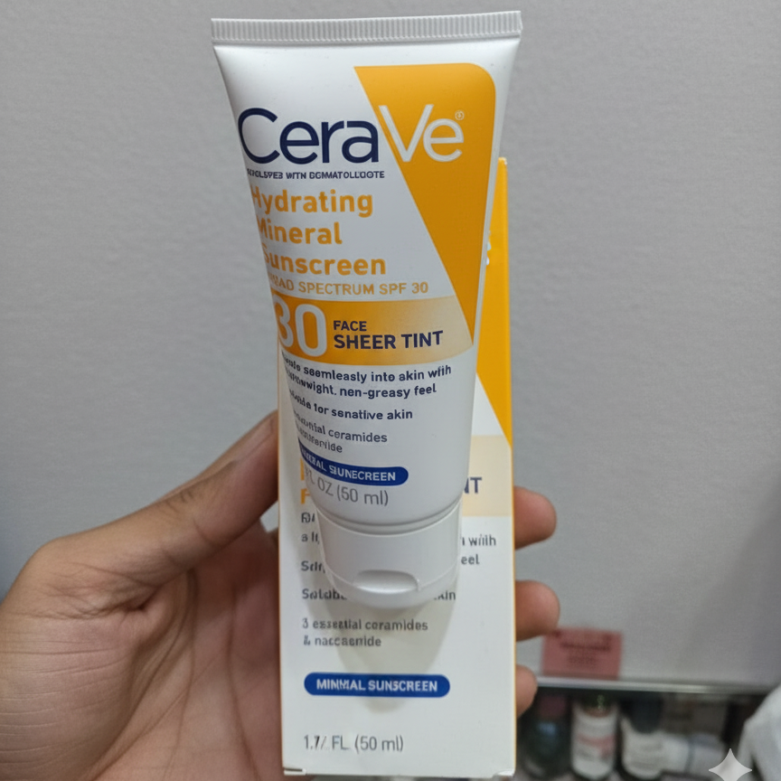 f82ba3a7a445789343f9671445c0d111 CeraVe Hydrating Mineral Sunscreen SPF 50 | Broad Spectrum UV Protection with Hyaluronic Acid & Ceramides – 50ml - Image 2