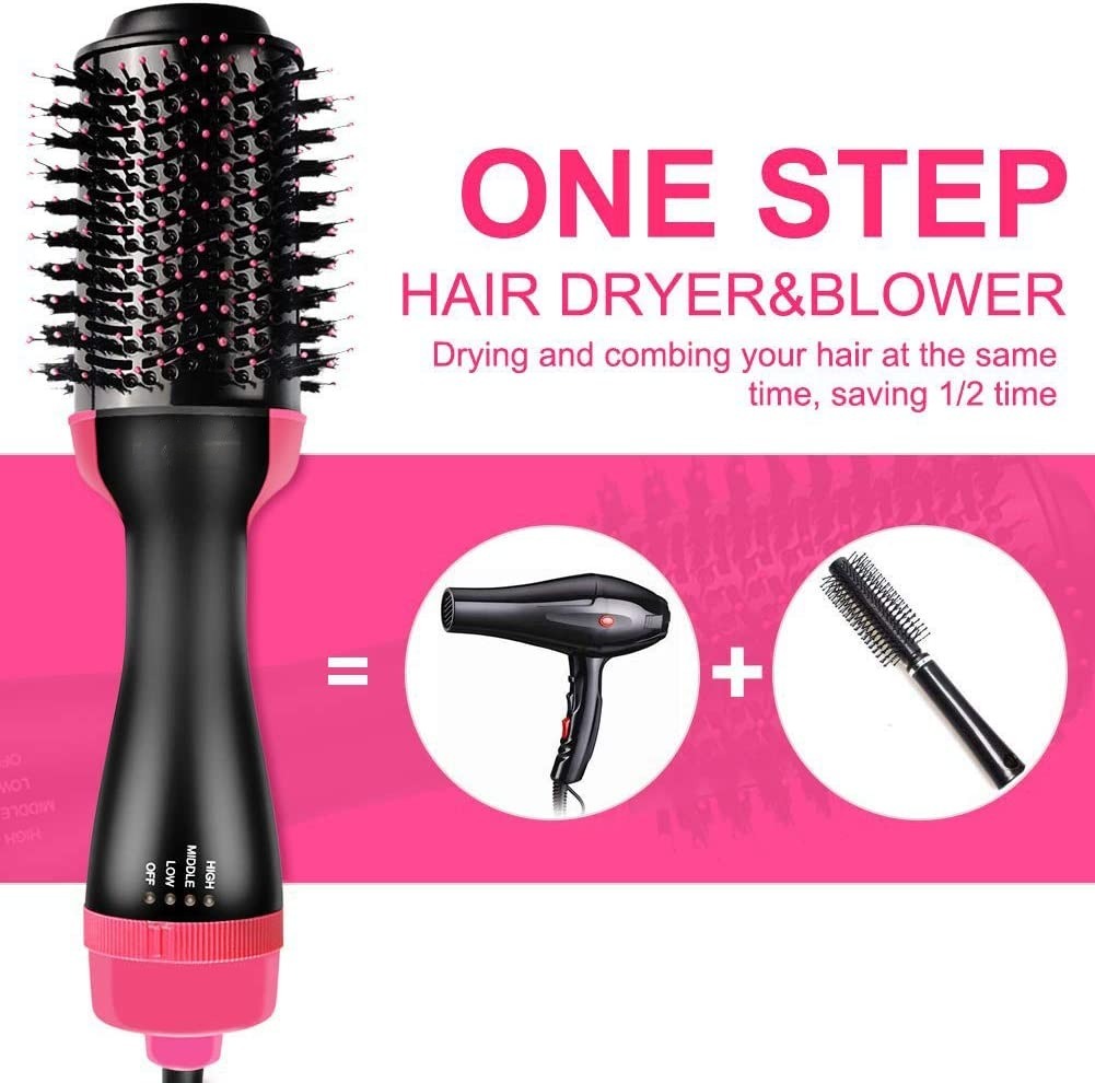 f8a5fb9a46668e4da21c5a526eadb386 3‑in‑1 Hair Dryer with Comb, Hair Straightener & Curler for Easy Styling