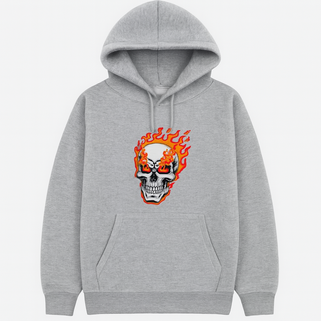 f8e8f463b71153a545ef013df7d33d33 New Summer Collection Full Grey Hoodie ghost Printed For Men And Boys - Image 3