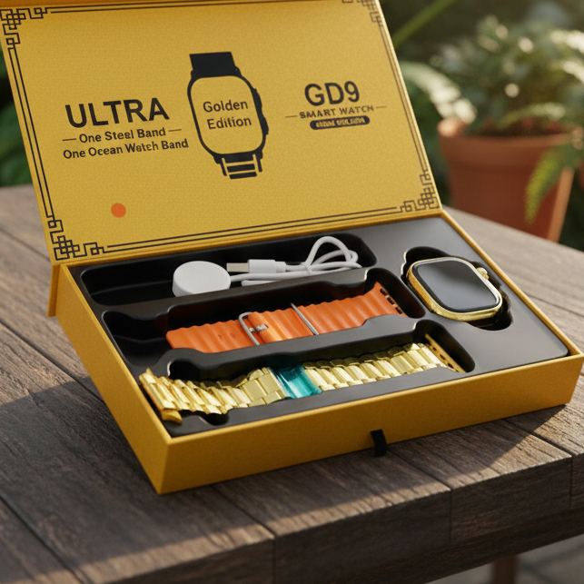 f93da477f2242ae13a3bd460f18d18f3 GD9 Ultra Golden Edition Smart Watch Providing Premium Design Stylish Appearance And Everyday Smart Wear Support