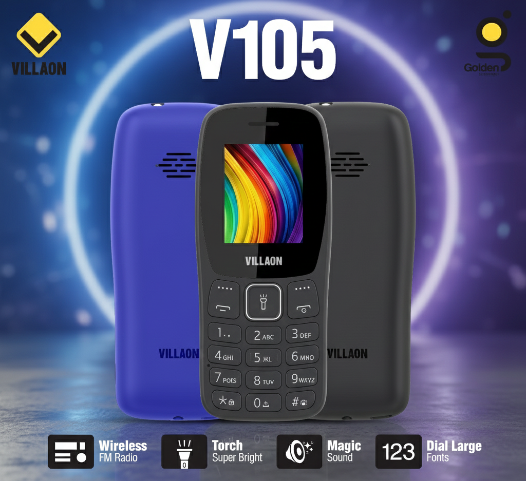 f977b4ce40c44b71173ada21b750bd0c Villaon V105 Dual SIM Feature Phone – Ultra-Bright Torch, Wireless FM Radio, and Large Font Display for Enhanced Accessi - Image 2