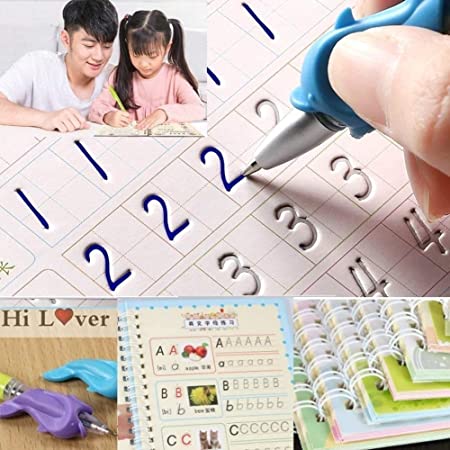 fb1aa6081ae417bcd55d55fed44c12e2 Sank Magic Practice Copybook Set – 4 Books + 10 Refills with Pen for Kids - Image 3
