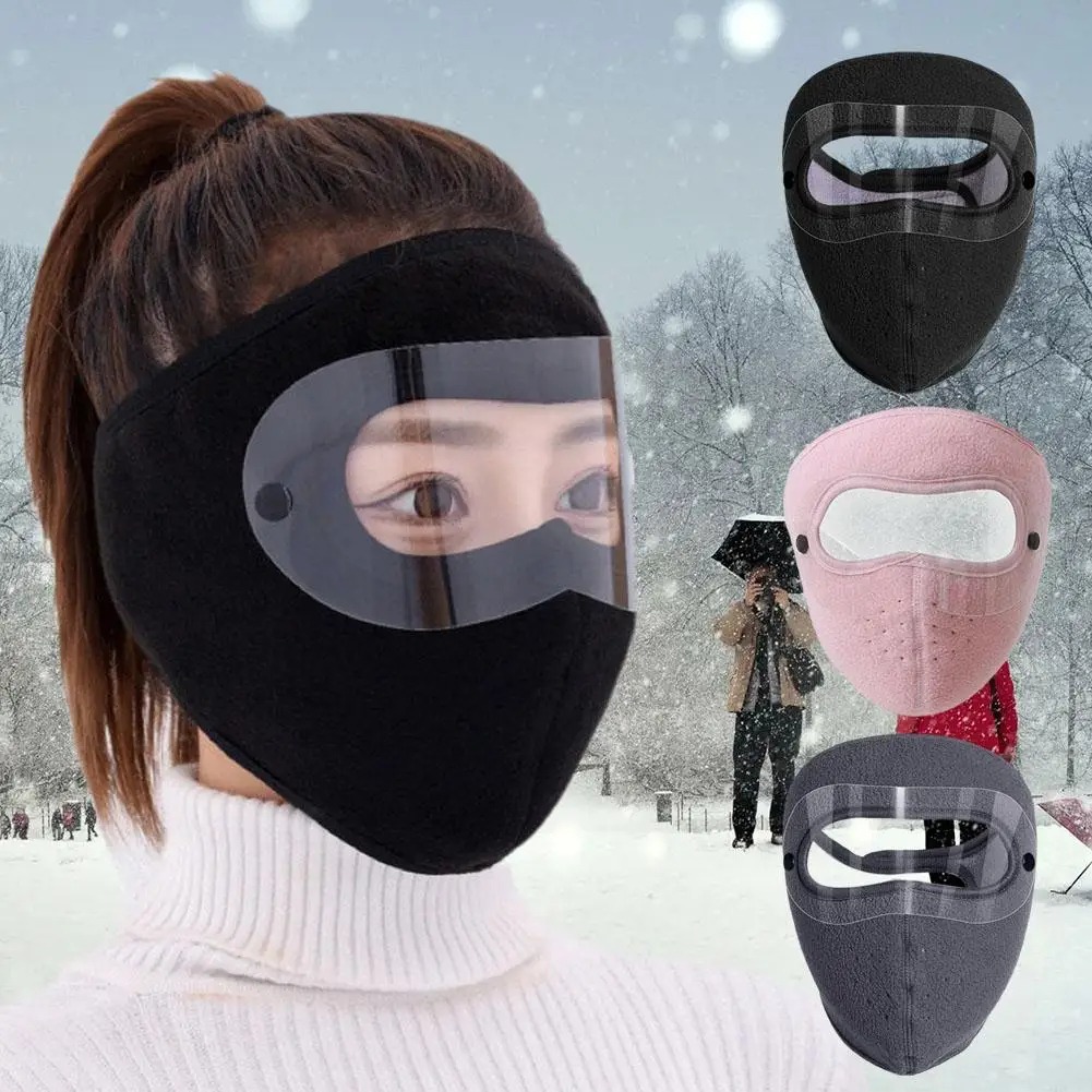 fb7feb5b21f377359e23df62a0eb549f Full Face Shield | Dustproof Anti‑Fog | Winter Warm Fleece Mask | Windproof Riding HD Shield – 1Pc Random Colour - Image 3