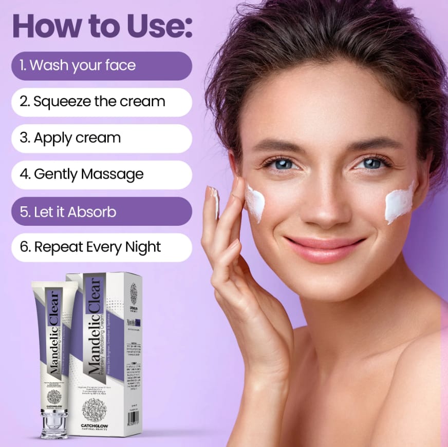 fbdc8a91fefcd33f7fd10b2db4805c5a Mandelic Clear Intensely Revitalising Cream by Catchglow - Skin Brightening & Spotless Formula for Smooth, Radiant & Glo