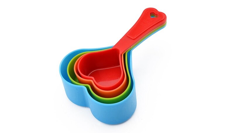 fc49a5c9f54c22443f0e918b0547b183 Heart Shaped Measuring Cups Multicolor | 4-Piece/Set Kitchen Measuring Cups for Baking & Cooking | Cute Heart Design, Fo - Image 3