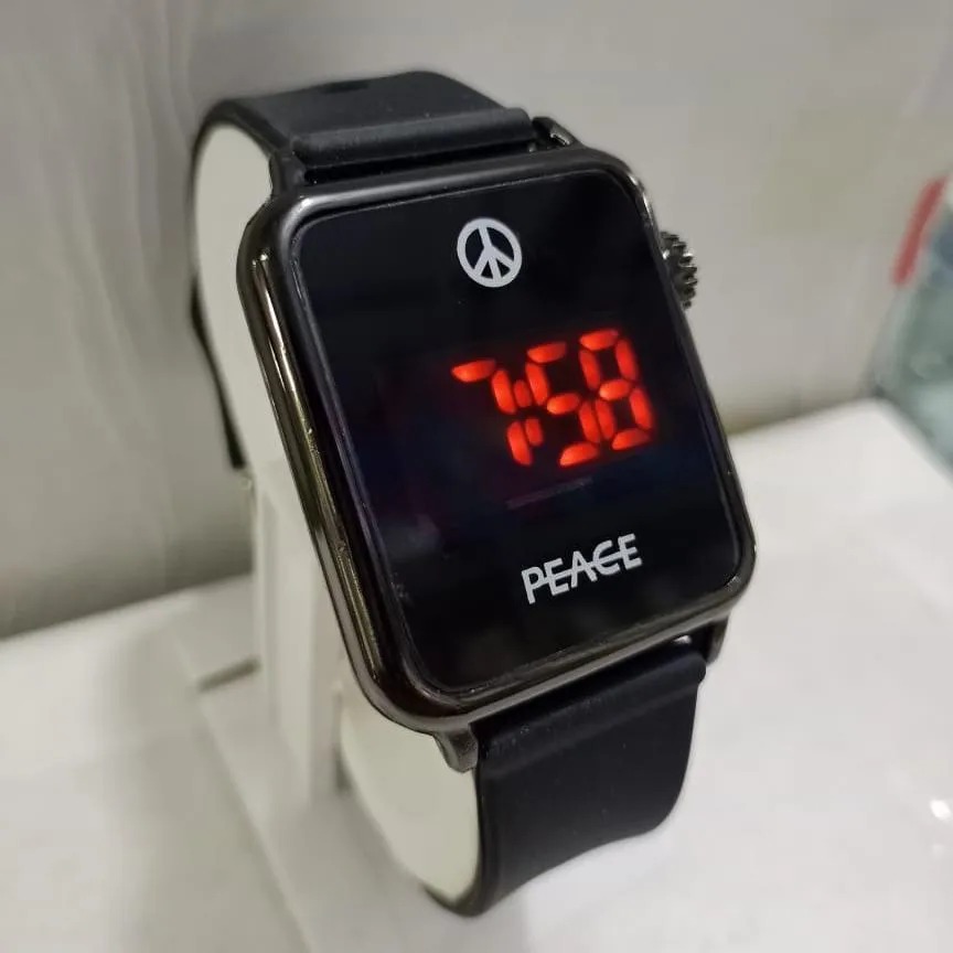 fd12523547e36b46af4848fb154b7c34 PEACE Minimalist LED Digital Watch – Sleek Noir Aesthetic with Red Glow Display, Premium Silicone Strap & Zen-Inspired S