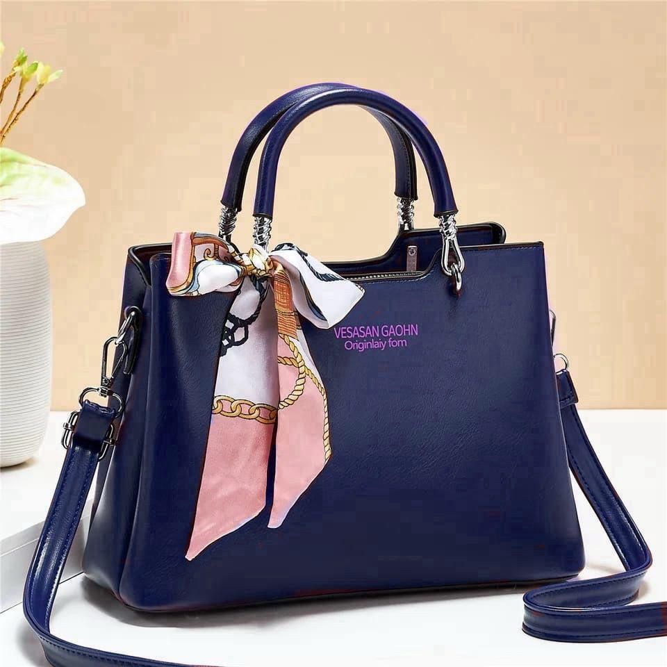 fd4d5b7d732603deb3d163d2abaa1505 1Pc Vesasan Gaohn Faux Leather Handbag With Decorative Scarf Elegant Design Premium Quality - Image 2