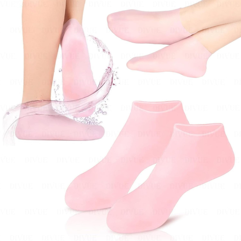 fd817f19fe91cec014ebcb6777cf0581 Silicon Moisturizing Gel Socks – Silicone Socks Waterproof Anti-Cracking Foot Care Treatment for Dry, Dead Skin, and Cra - Image 3