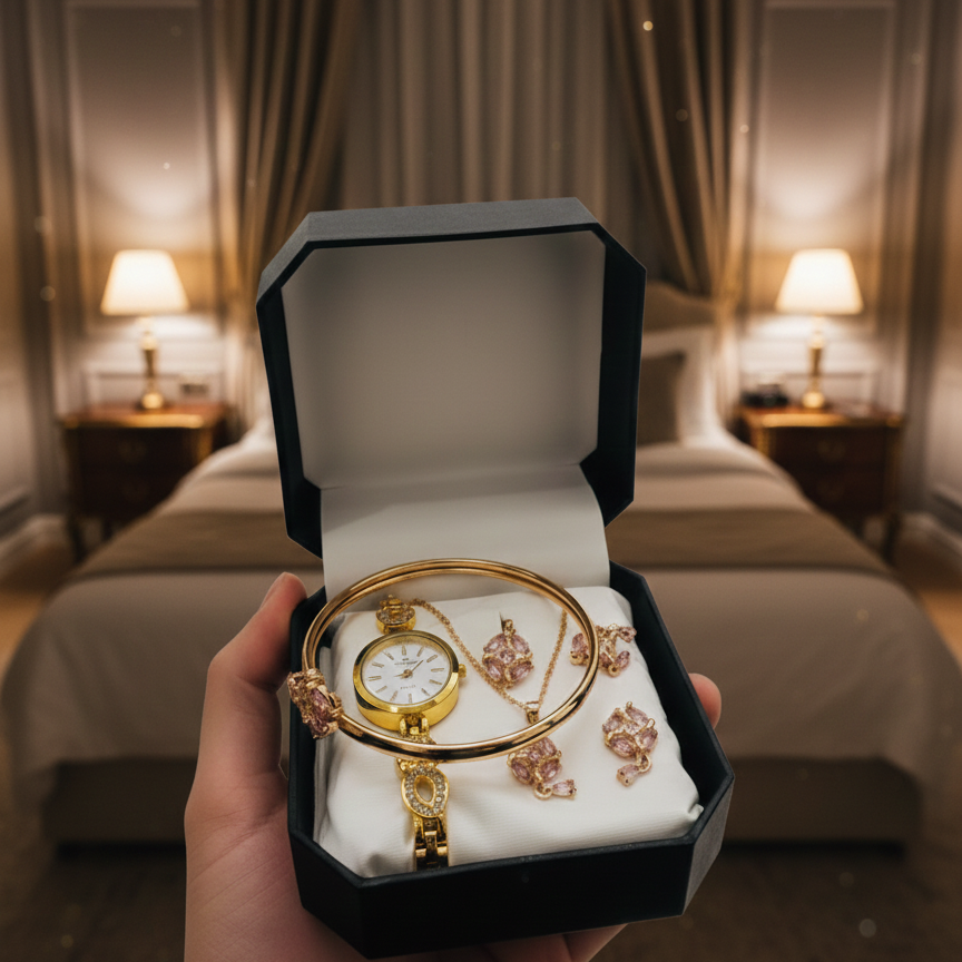 fe765e82c6ac63314b78ca6031ac457e Ladies Watch With Jewellery & Bangle Elegant Stylish Durable Quality Timeless Design (With Box)