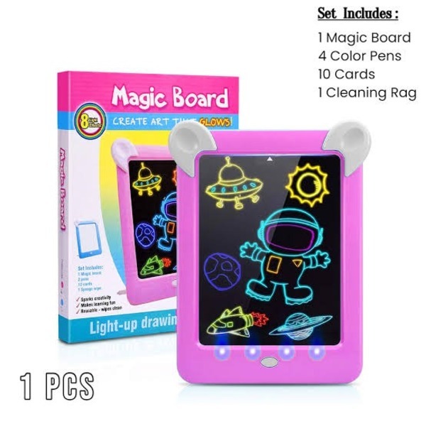 ff6df66d6ad226906b8a20a289e35d93 Kids Magic Glow Pad: 3D Light-Up Drawing Board for Creative Play and Learning - Image 4