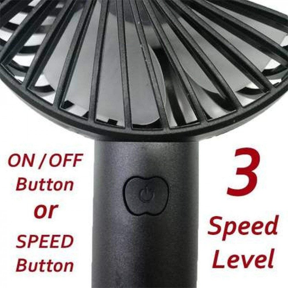 iPhone-Samsung-Universal-Mini-USB-Fan-Black3-1000x1000-1 Portable USB Rechargeable Fan | Handheld 3 Speed Strong Wind Electric Small Mini Cooling Fan (random color)