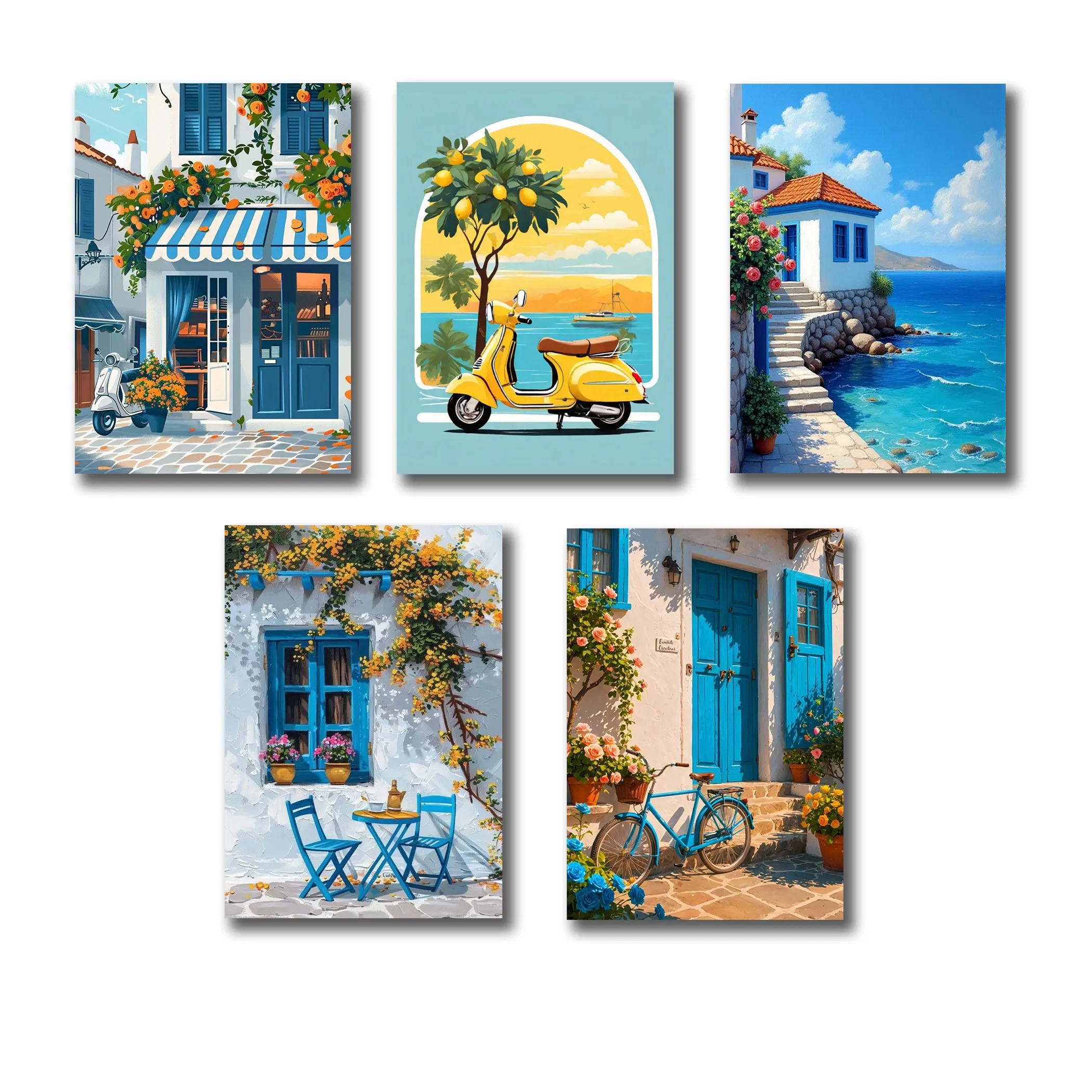 imgi_12_6eaee44e35931af0d46c806c70ea4a6b.jpg_2200x2200q80.jpg_ set of 5 italian vintage homes art themed wall art wooden sticky Phototile frames for wall home and girls room decoratio