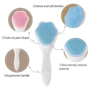 1 PCs Silicone Face Scrubber Exfoliating Brush, Manual Handheld Massager , Facial Cleansing and Blackhead Scrubber, Soft
