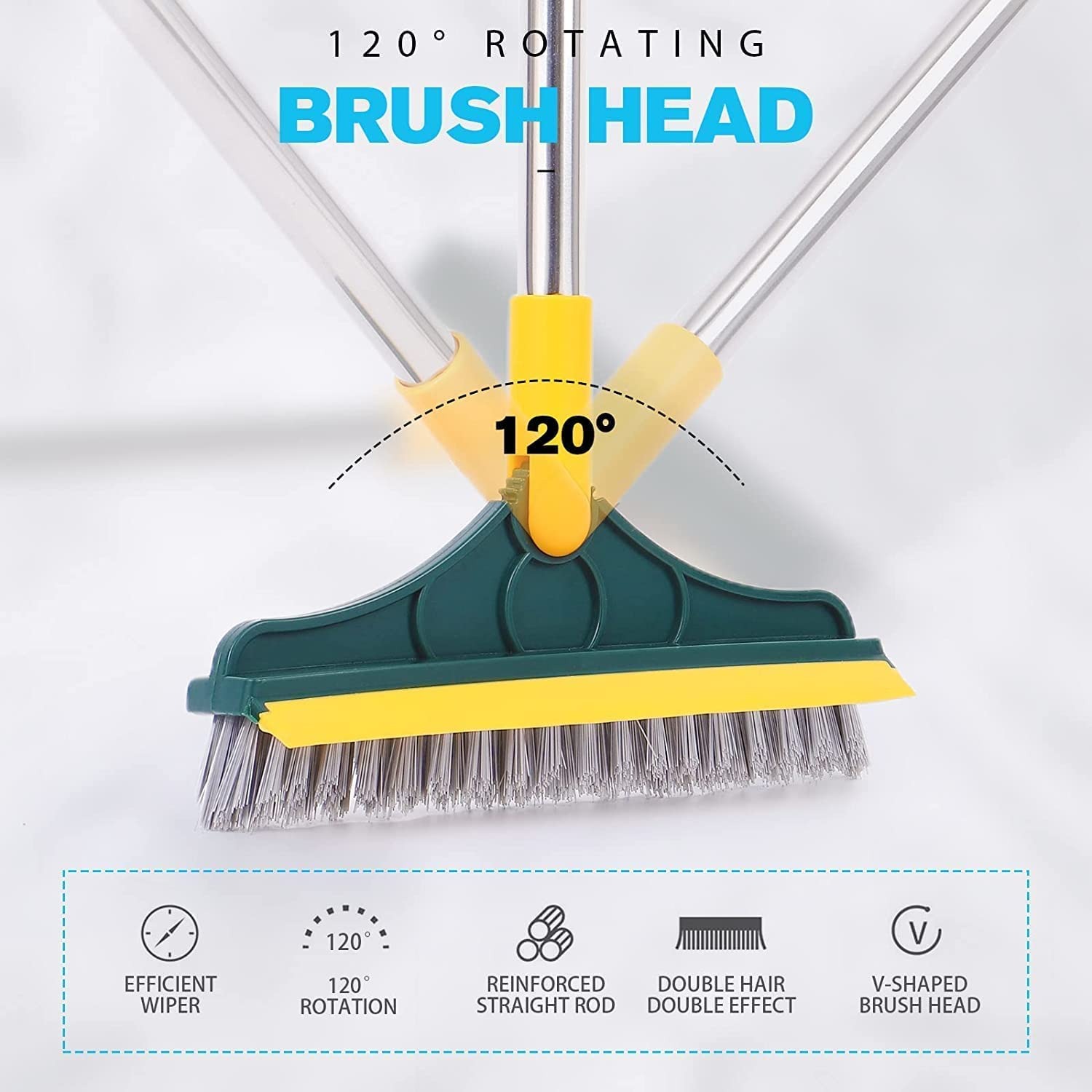imgi_14_2-33 2 In 1 Floor Cleaning Brush Bathroom Tile Windows Floor Cleaning Brush With 120° Rotatable Head – Multipurpose Bathroom - Image 3