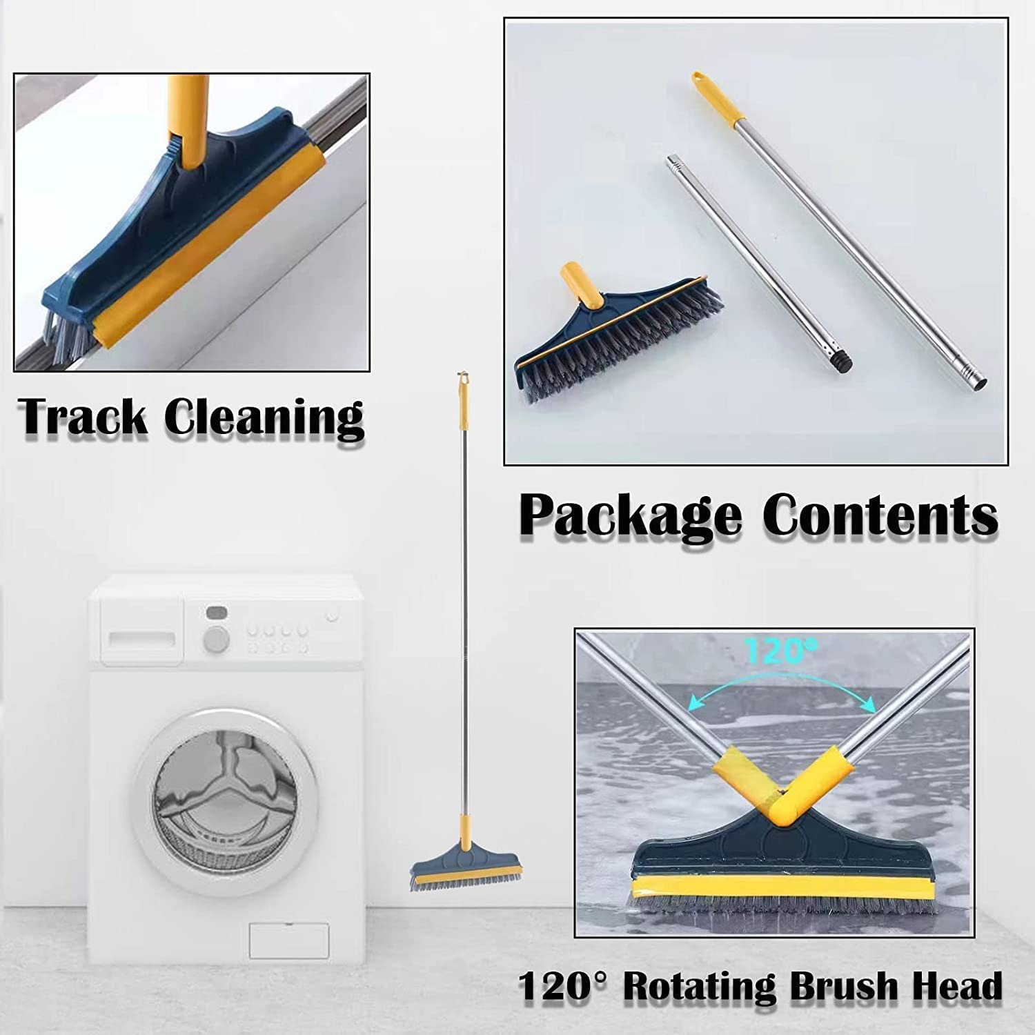 imgi_15_3-27 2 In 1 Floor Cleaning Brush Bathroom Tile Windows Floor Cleaning Brush With 120° Rotatable Head – Multipurpose Bathroom - Image 5