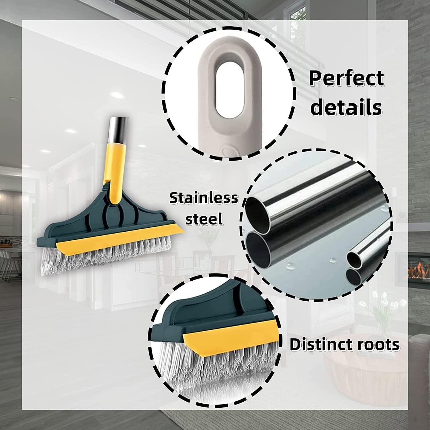 imgi_16_4-27 2 In 1 Floor Cleaning Brush Bathroom Tile Windows Floor Cleaning Brush With 120° Rotatable Head – Multipurpose Bathroom - Image 4
