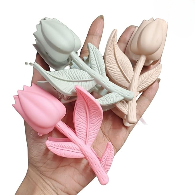 imgi_176_61m3SnJHRnL._SX679__cleanup-1 Rose Flower Hair Clips – Stylish Matte Finish Rose-Shaped Claw Clips for Women & Girls (Assorted Colors, Set of 6) - Image 5