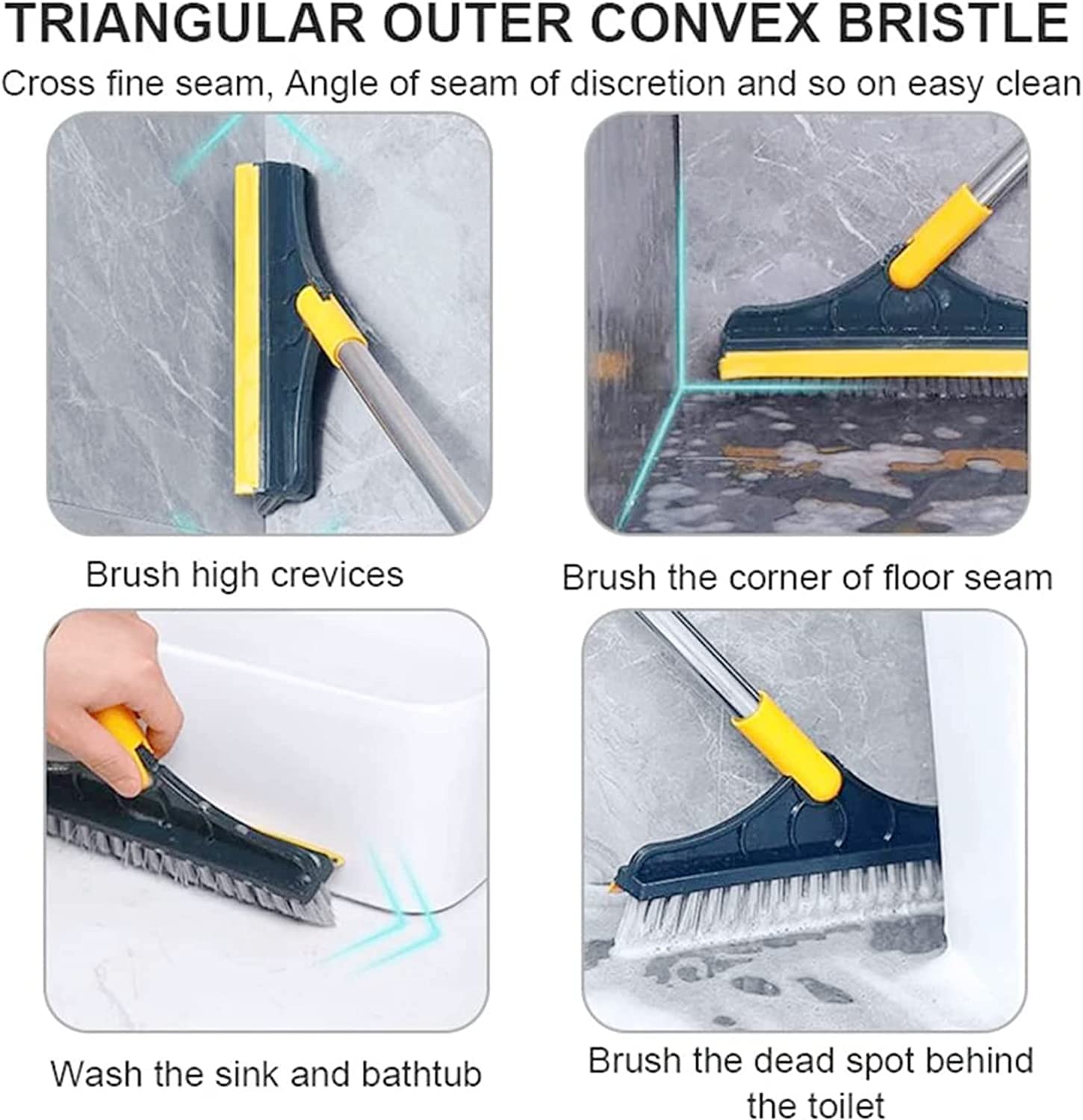 imgi_17_8-6 2 In 1 Floor Cleaning Brush Bathroom Tile Windows Floor Cleaning Brush With 120° Rotatable Head – Multipurpose Bathroom - Image 2
