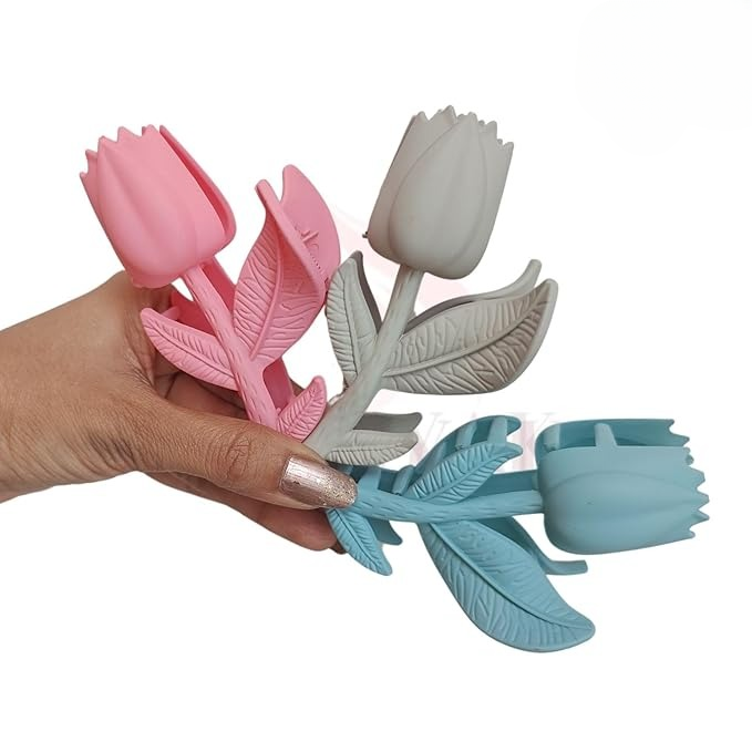 imgi_183_61JB9UjilxL._SX679__cleanup Rose Flower Hair Clips – Stylish Matte Finish Rose-Shaped Claw Clips for Women & Girls (Assorted Colors, Set of 6) - Image 4