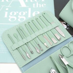 16-Piece Manicure & Pedicure Kit – Premium Stainless Steel Nail Care Set for Hand, Foot & Facial Grooming | Trav