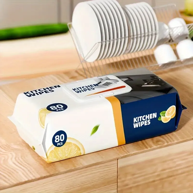 imgi_19_1484622f-c719-4ff8-8b9e-529f865cb884 Kitchen Wipes – Pack of 80 Pieces, Multipurpose Cleaning Wipes for Home and Kitchen Use -Soft and durable material for e - Image 3