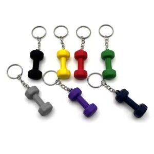 01 PCs Dumbbell Keychain Pendant PVC Barbell Men Car Key Chain Creative Sport Fitness Club Commemorative Small Gift | Ke