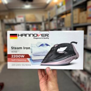 Hannover Steam Iron – 2200W German Lot | Ceramic Soleplate, Vertical & Burst Steam, Self-Cleaning, Adjustable Temper