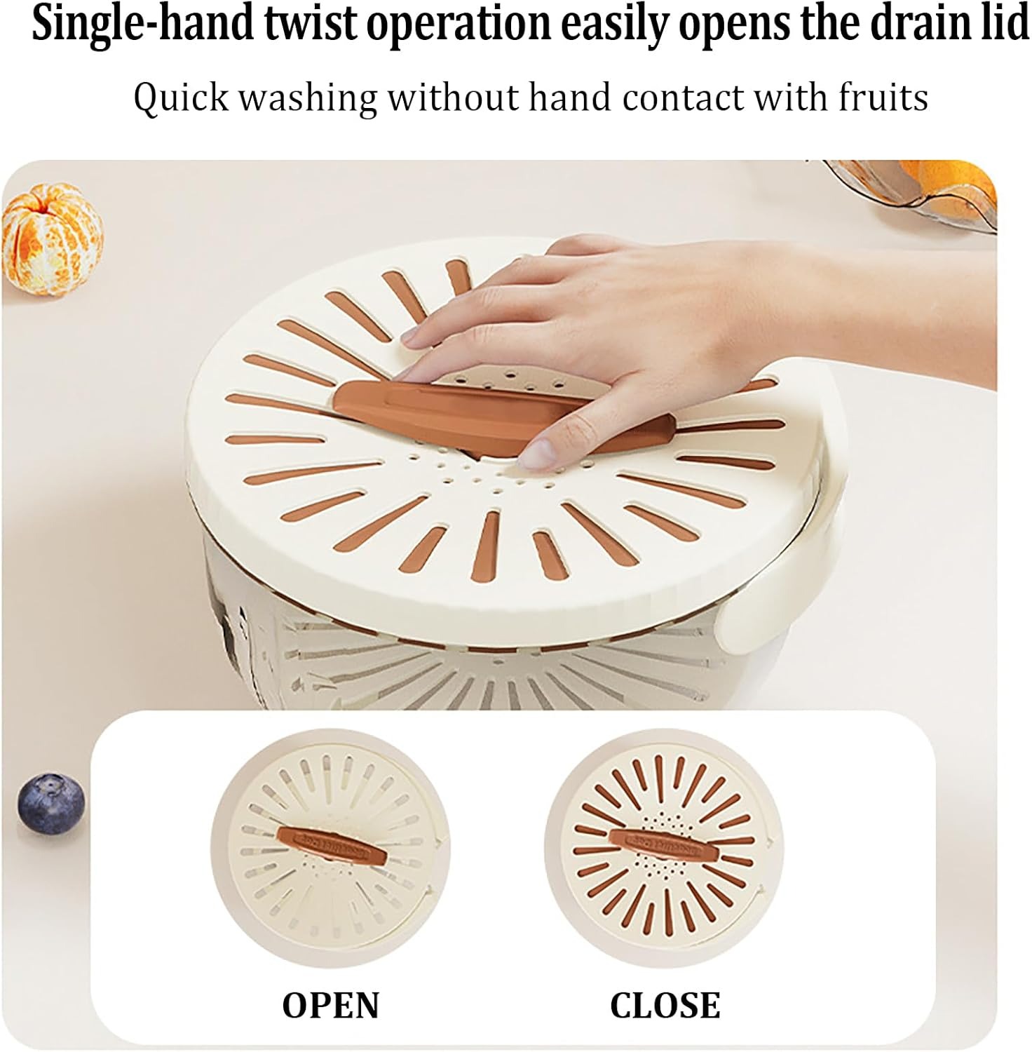 imgi_241_71i1q7nYKeL._AC_SL1500_ Kitchen Fruit Drainage Basket with Lid – Multi functional Dual-Layer Bowl for Washing, Draining & Storing Fruits and