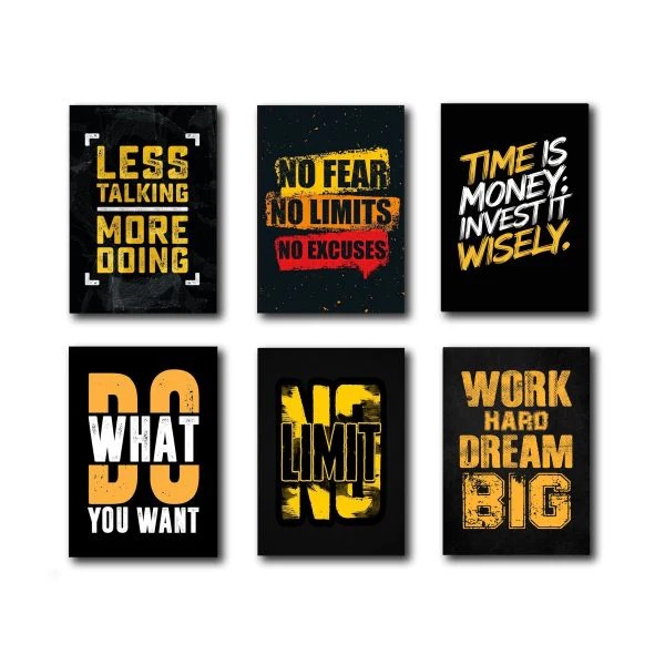 imgi_26_pack-of-6-motivational-quotes-sticky-wooden-canvas-frames-for-wall-decore-motivation-sticky-phototiles-for-office-and-room-wa Set Of 6 Motivational Wooden Canvas Frames For Wall Decore 8x11 inches size / Sticky Phototiles Frames - Image 2