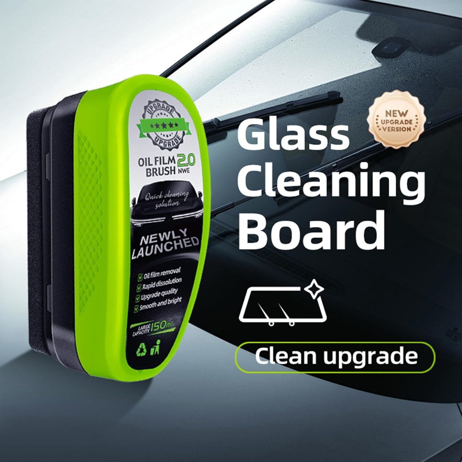 imgi_27_imgi_6_71wegWzG2aL._AC_SL1500-1 Universal Glass Cleaner,clear Vision Car Glass Oil Film Cleaner Brush For Windshield | Bottle also Included - Image 2